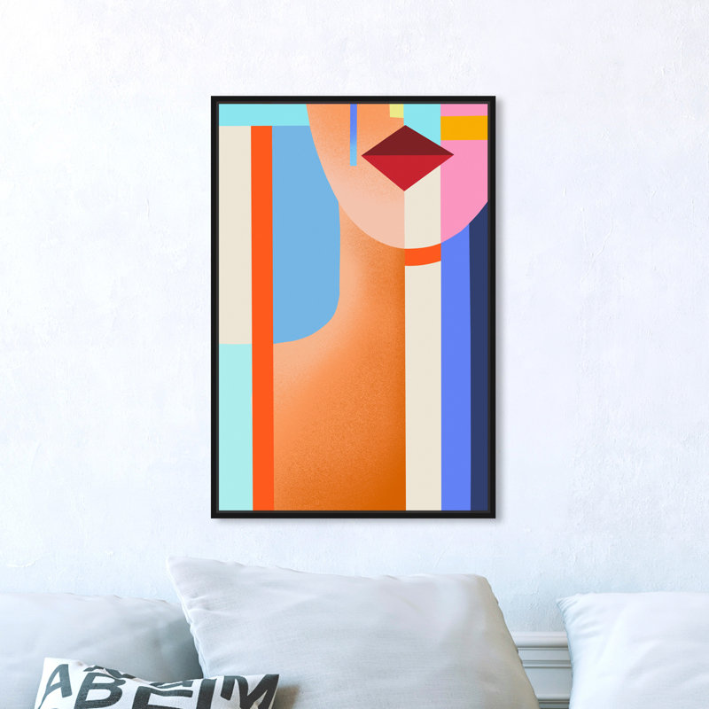 Abstract Shaped Lady III Print, 24" H x 16" W, Black Framed
