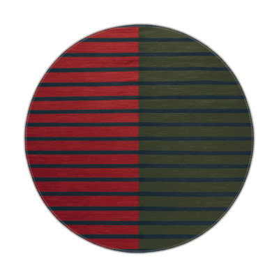HorizontalStripes Green Indoor and Outdoor Area Rug