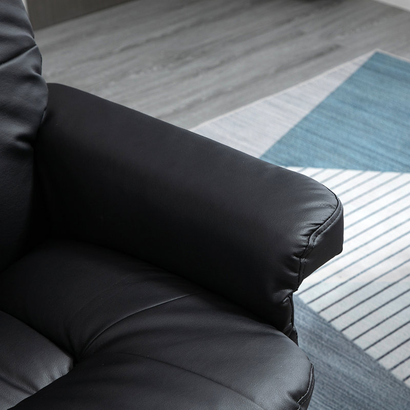 Fauteuil inclinable pivotant en cuir synthétique, Noir