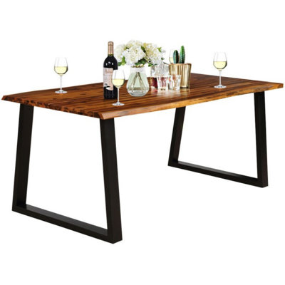 Table de salle à manger rectangulaire en bois d'acacia