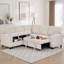 Canapé-lit modulaire en L 81 po en forme de L avec lit escamotable et rangement - Canapé convertible 5 places avec chargement USB, capacité de 400 lb-114407047