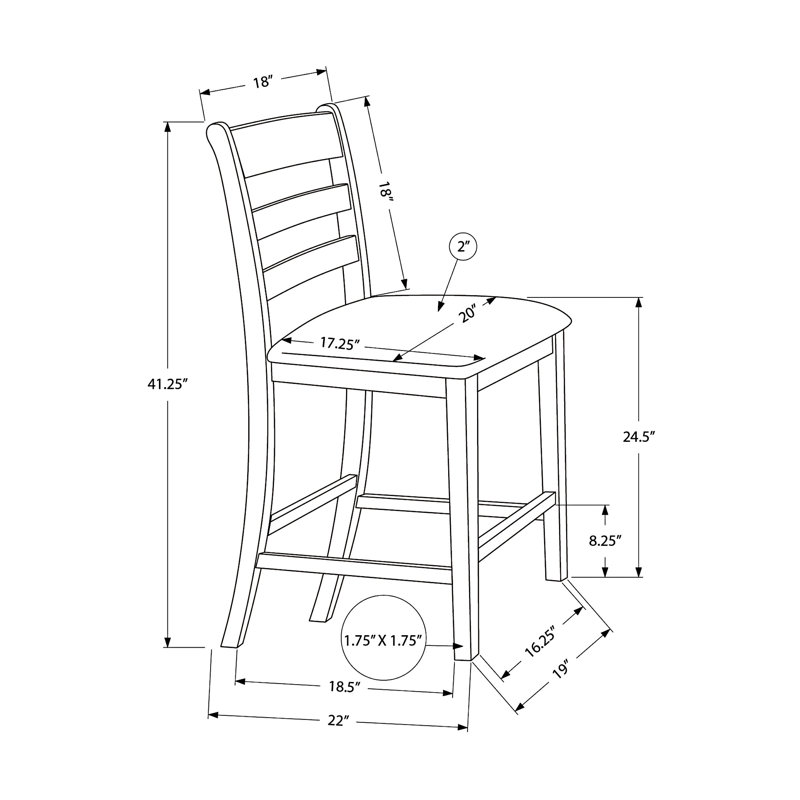 Chaise de salle à manger, ensemble de 2