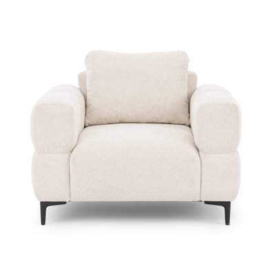 Armchair Cardea With optic In Soft Textured Fabric And High Seating Comfort