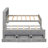 Twin Size Platform Bed With Storage Headboard, USB, Twin Size Trundle And 3 Drawers, Gray