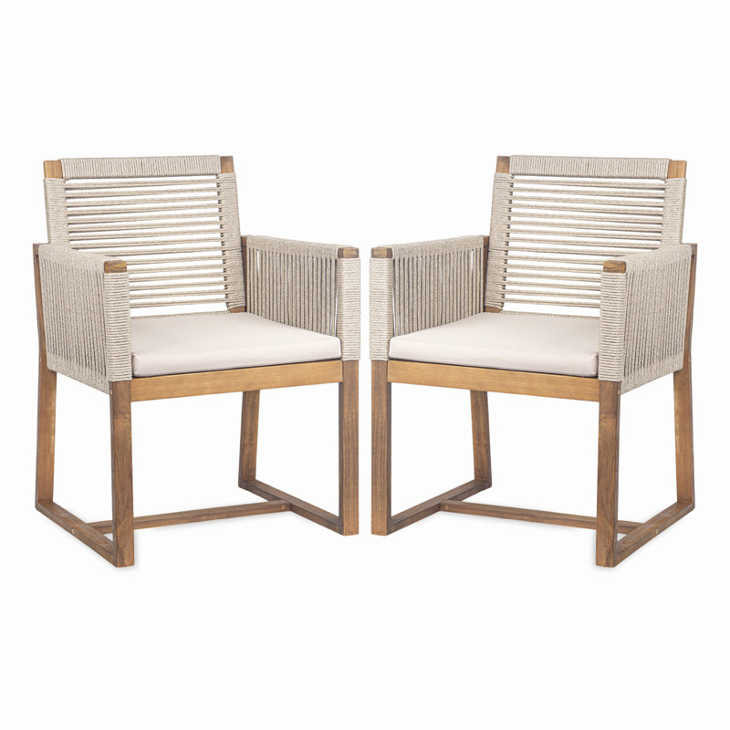 Ensemble de 2 chaises de salle à manger d'extérieur (excluant la table), Marron clair