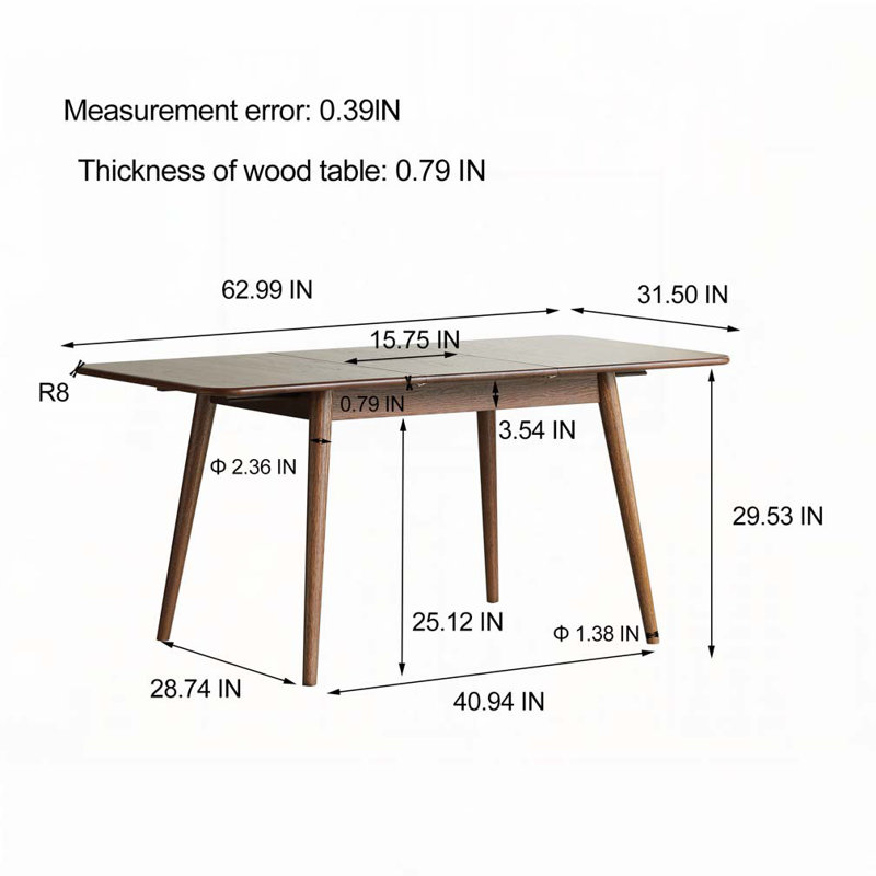 Solid Wood Extendable Dining Table