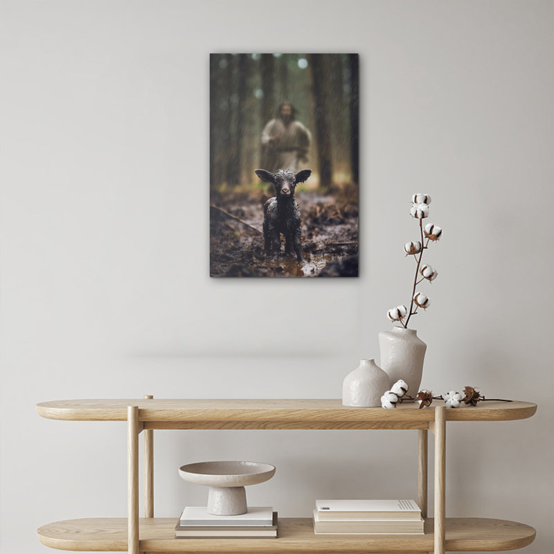 «Jesus and Lamb on Canvas» par Jesus, reproduction, H 18 po x l 12 po x P 1,5 po