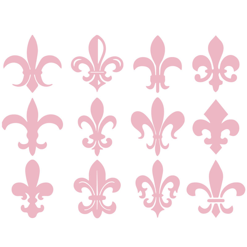 Décalcomanie murale motif fleur du lis, H 40 po x l 53 po x P 0,01 po, Rose œillet
