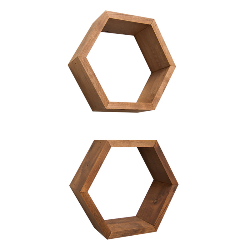 Abigayle 2 Piece Hexagon Alder, Walnut Stain