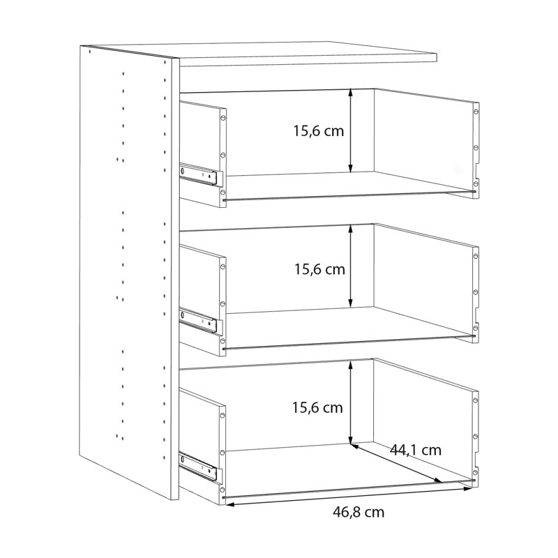 Talijah Manufactured Wood Closet System Drawer, 78.2cm H x 51.5cm W x 52.7cm D