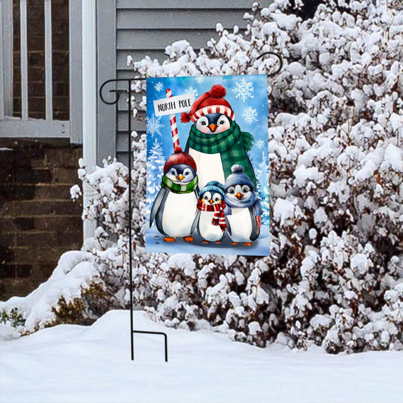 Drapeau de jardin de famille de pingouins