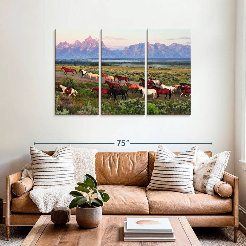 Alvord Teton Farm Horses, 36" H x 57" W