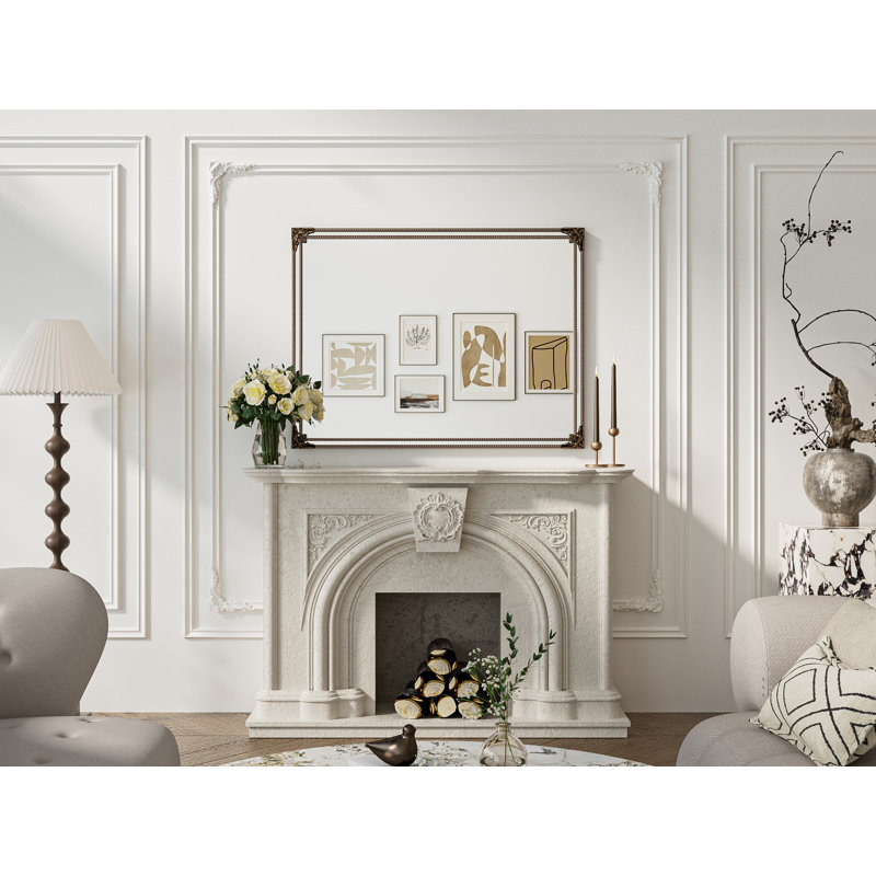 Miroir décoratif mural Berrilee, Or antique, 48 po x 36 po