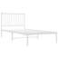Metal Bed Frame with Headboard White-276808364