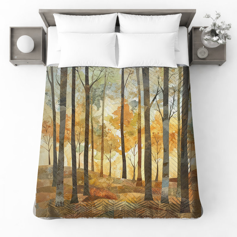 Autumn Forest Landscape Bedding Forest Bedspread Nature, Twin
