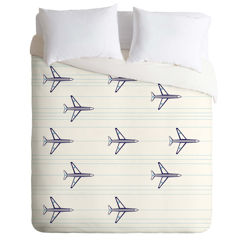 Ensemble de housse de couette d’avions, Housse de couette simple / simple TG et 1 taie dé