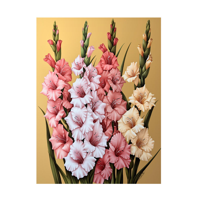Art sur toile, bolognaise, rose et jaune, H 24 po x l 32 po
