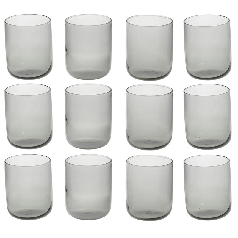 Modern Drinking Coloured Glasses Water Dining Juice Tumbler 280ml, 12, 280ml, Grey
