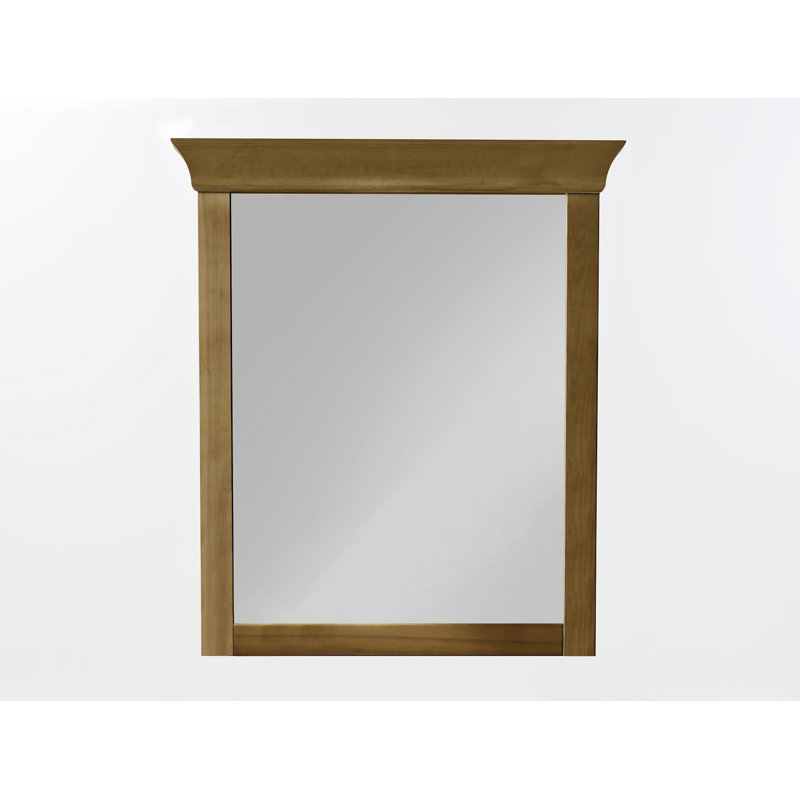 Frida Wood Flat Wall Mirror, Brown/Brown