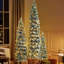 Ensemble de 3 arbres de Noël en forme de flocons de Noël pré-éclairés, avec 1370 pointes en PE et 290 lumières DEL, 11 modes d'éclairage, arbre de Noël