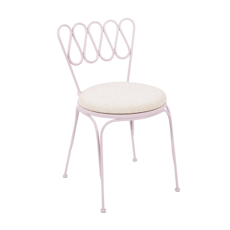 Chaise d'extérieur en fer forgé Eli rose, Rose