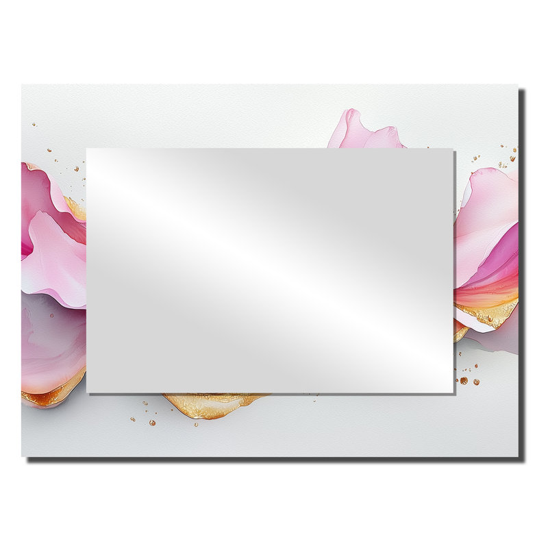 Fondations fluides de marbre Rosa II - miroir abstrait pour décoration murale - imprimé sur métal, 24 po x 32 po