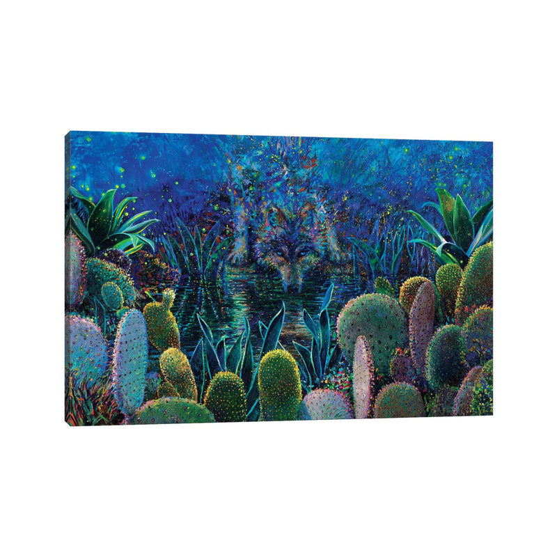 "Lobo Sirocco" par Iris Scott, reproduction d’art, H 12 po x l 18 po x 1,5 po, Toile tendue, Pas de tapis