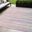 Tapis intérieur lavable rayé rose 5 pi x 8 pi