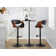 Swivel Upholstered Adjustable Height Counter Stool with Metal Frame