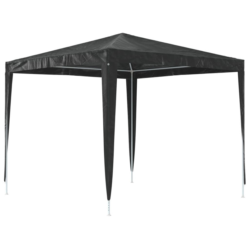 Tente de réception d'extérieur en polyéthylène anthracite et acier 8,2 x 8,2 pi Party, Anthracite
