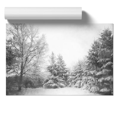 Winter Forest Painting - Wall Art