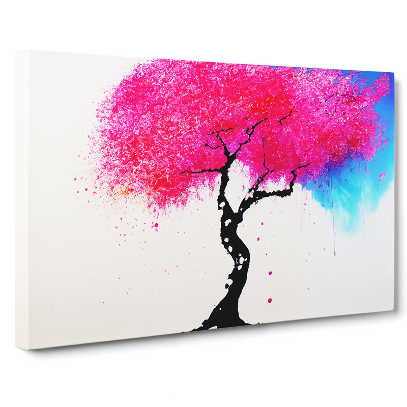 Cherry Blossom Tree Drip - Wrapped Canvas