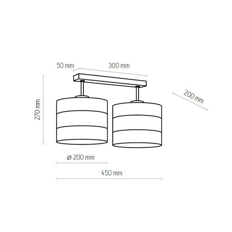 Bannie Fabric Semi Flush Mount, White