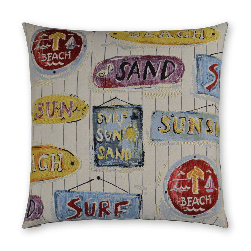 Sunshine Stamp Embroidered Throw Pillow, 22"H x 22"W