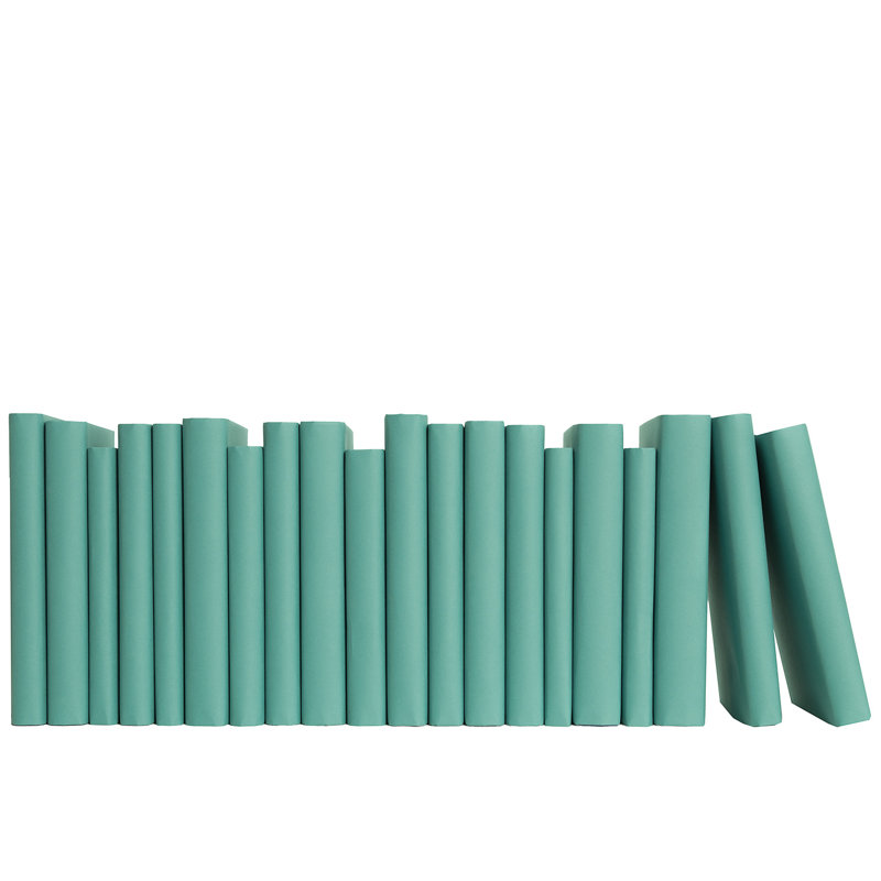 Livres décoratifs - Livres enveloppés de papier turquoise - Livres bleus au pied, Turquoise
