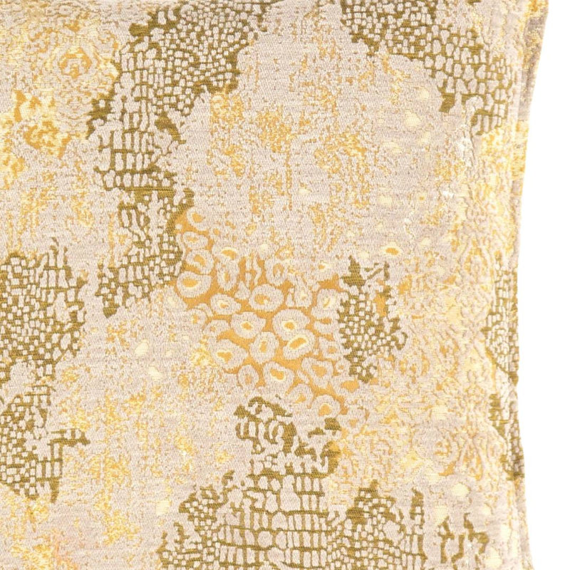 Coussin décoratif décoratif turc moderne, H 16 po x l 16 po, Beige/vert/jaune, Carré