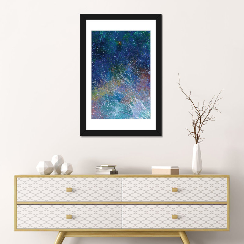 « dc 032 » par iris scott abstracts, impression sur toile, H 24 po x l 16 po x P 1 po, Papier d'art encadré noir, Blanc
