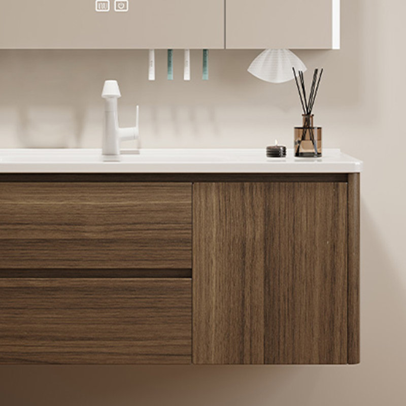 Armoire de salle de bain rétro, 47.64", Brun