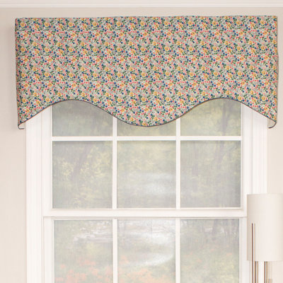 Cotton Blend Floral Scalloped Window Valance