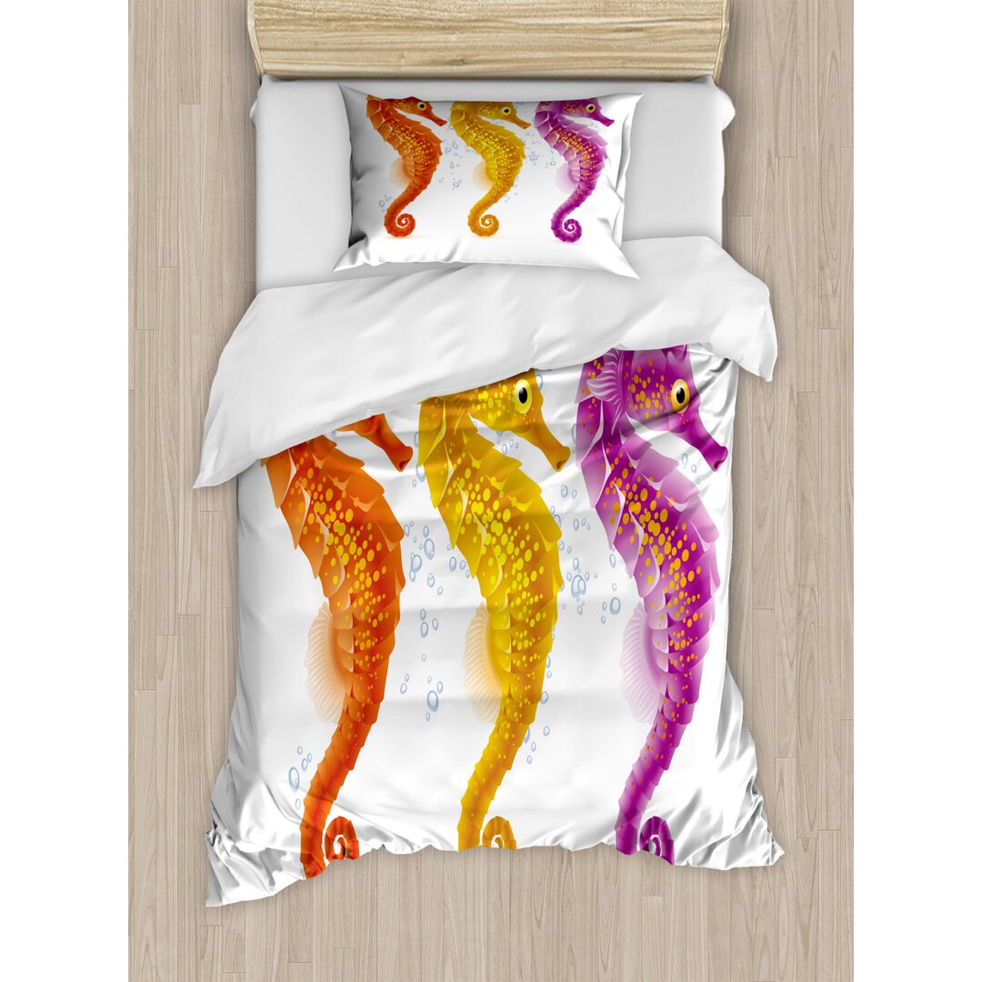 Bettbezug Set, Seahorse Marine-Tones, Nautisch, Gelb