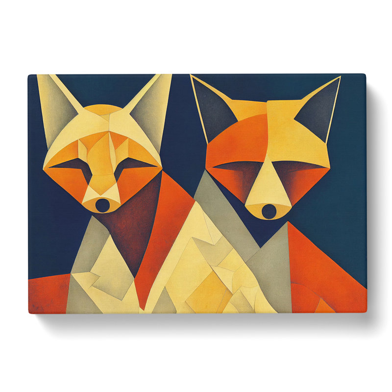 Two Abstract Foxes Vol.3 - Wrapped Canvas, 35cm H x 50cm W x 3cm D