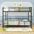 Metal Bunk Bed With Built-In Ladder And Guardrails-918687532-918687520
