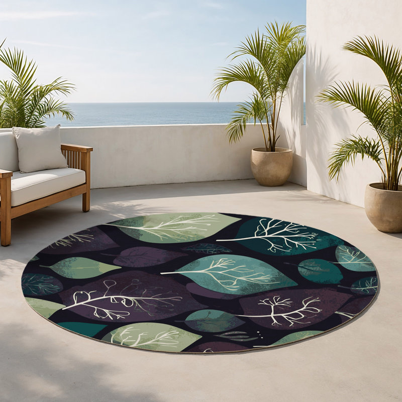 Tapis intérieur et extérieur Radiant Thicket, Rond 5 pi