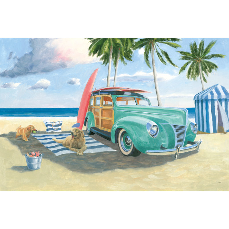 Beach Ride III by James Wiens - Wrapped Canvas Painting, 30cm H x 46cm W x 3.8cm D