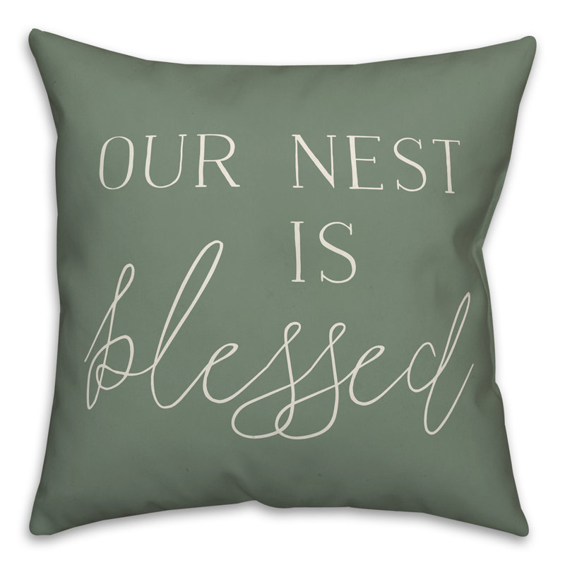 Outdoor Reversible Throw Pillow, Green