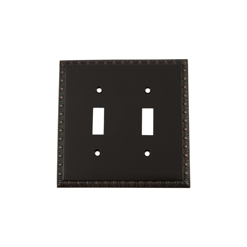 Egg and Dart 2-Gang Toggle Light Switch Wall Plate, Timeless Bronze