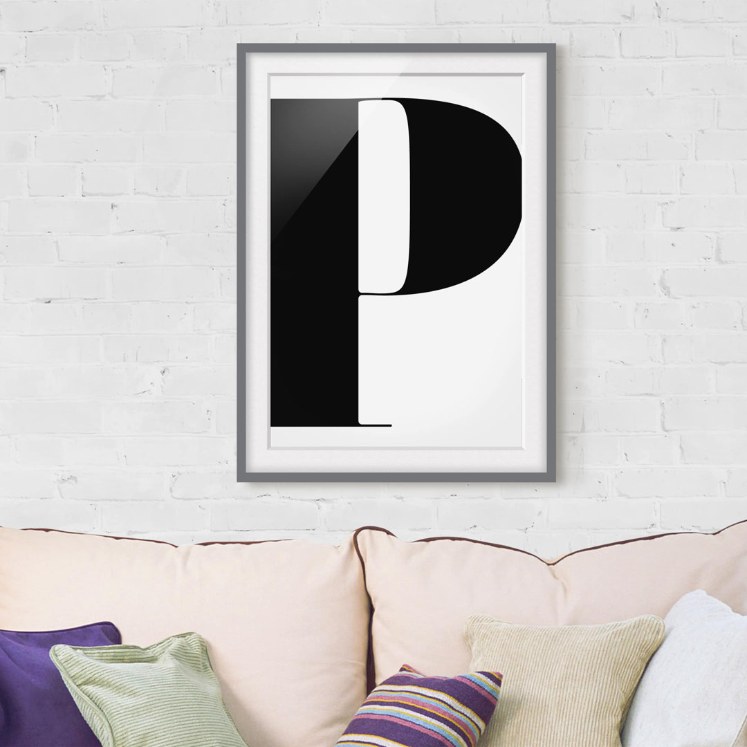 Gerahmter Fotodruck Antiqua Letter P