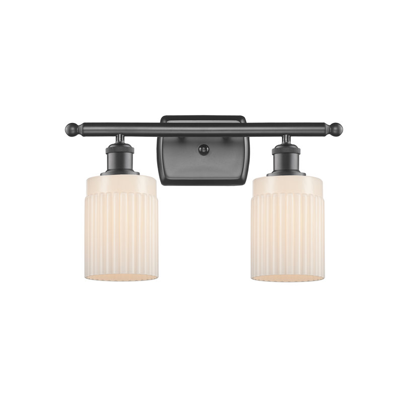 Éclairage pour meuble-lavabo à intensité variable 2 lumières Kamena, Blanc mat, Bronze huilé, Ampoule non incluse