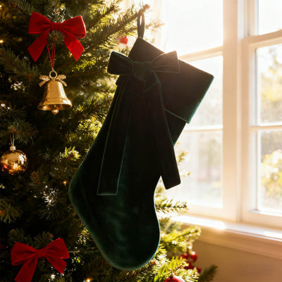 Chaussette de Noël classique en velours