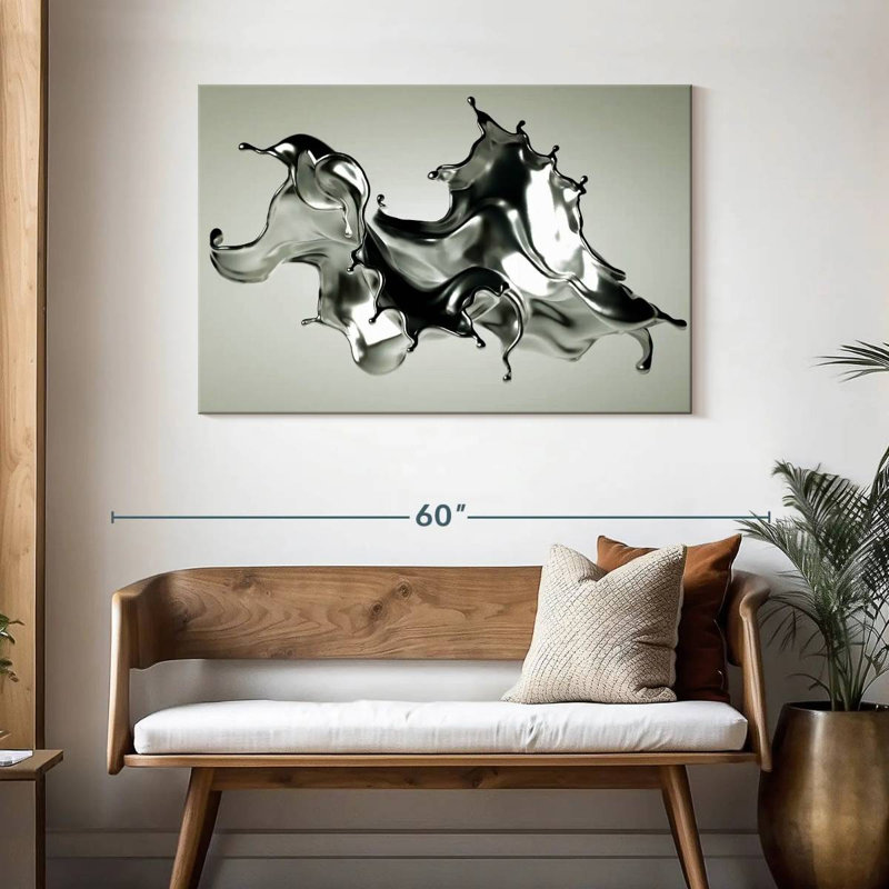 Avery Abstract Silver, 30" H x 45" W
